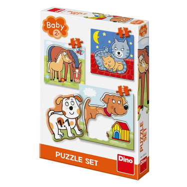 Dinotoys dino puzzel – baby: dieren op de boerderij – 3 tot 5 stukjes