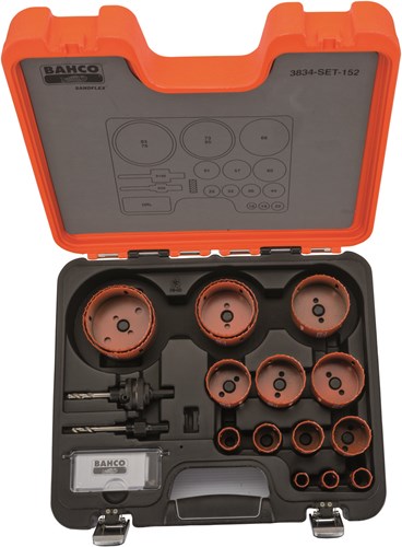 ギャラリービューアに画像をロードする, Bahco sandflex® bi-metalen gatzagenset | voor metaal en houtsoorten | 16 mm - 83 mm - 18-delig - 3834-set-152
