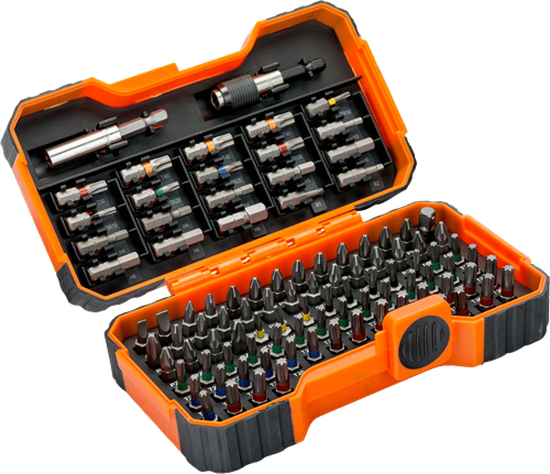 Bahco 59 s100bc-ip bitset, 100-delig voor gleuf-, phillips®, pozidriv®, hexagon, robertson en torx® - 59 s100bc