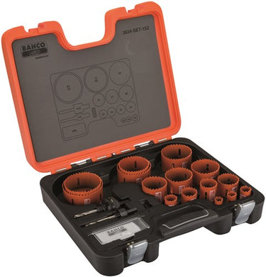 Bahco sandflex® bi-metalen gatzagenset | voor metaal en houtsoorten | 16 mm - 83 mm - 18-delig - 3834-set-152