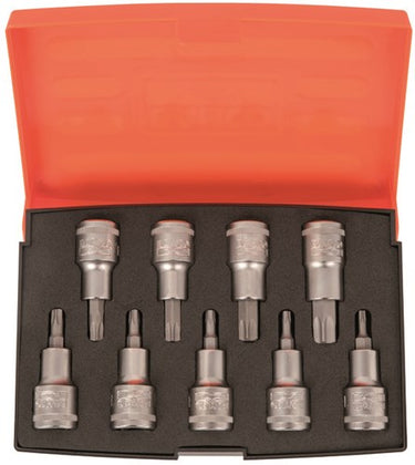 Bahco schroevendraaierdopsleutels 1 2 | zeskant | torx® bits - 9-delig - koffer - s9torx