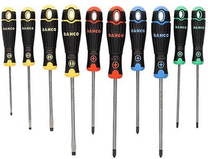 Bahco schroevendraaierset | gekleurd | 10-delig | gleuf, ph1. ph2, pz1, pz2, t15, t20 - b219.010rb