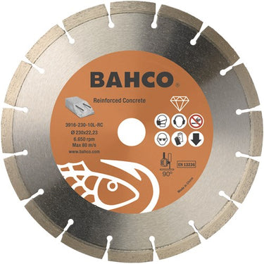 Bahco slijpschijf | diamant | voor beton | natuursteen | marmer en bouwmaterialen | 230 x 2.5 x 22.23 mm - 3916-230-10l-rc