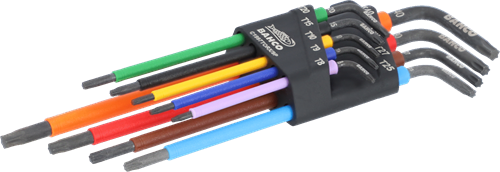 Laden Sie das Bild in Galerie -Viewer, Bahco torx sleutelset t8 - t40 stiftsleutels, torx®, lang, gefosfateerd, gekleurd, metrisch - 9-delig - c1997torx 9p

