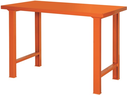 Afbeelding laden in galerijviewer, Bahco werkbank | heavy-duty | met stalen werkblad | 4 poten | oranje | 1500 mm x 750 mm x 1030 mm - 1495wb15ts
