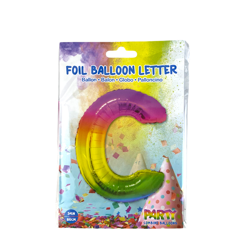 Chargez l'image dans la visionneuse de la galerie, Ballon folie letter c rainbow 86cm
