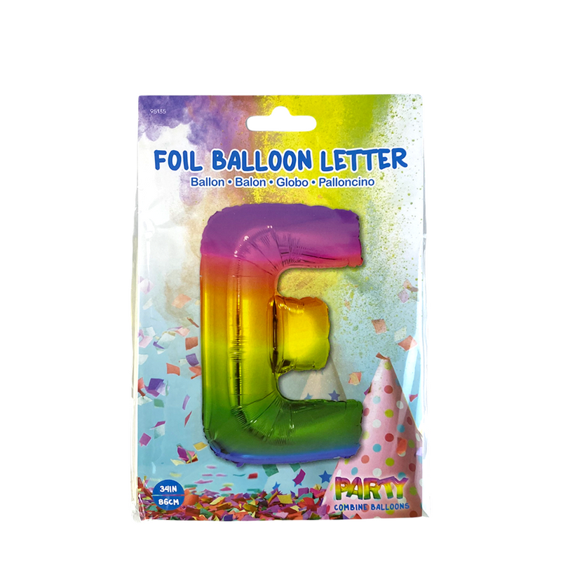 Chargez l'image dans la visionneuse de la galerie, Ballon folie letter e rainbow 86cm
