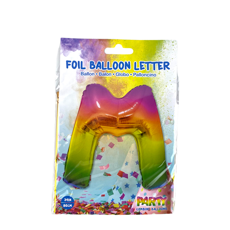 Chargez l'image dans la visionneuse de la galerie, Ballon folie letter m rainbow 86cm
