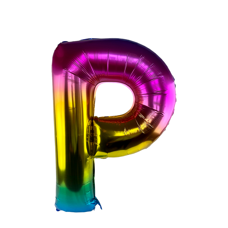 Laden Sie das Bild in Galerie -Viewer, Ballon folie letter p rainbow 86cm
