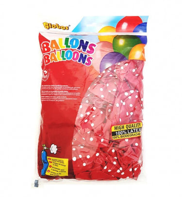 Globos ballonnen rood met stip (nr.12 100 in zak)