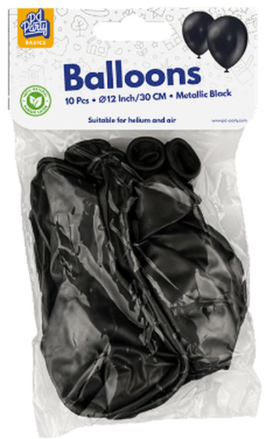 Paperdreams ballonnen metallic 10 stuks zwart