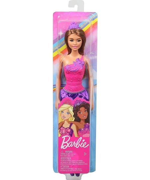 Dinotoys apeldoorn barbie prinses bruin haar met roze outfit en paarse strik