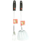 Bbq barbecuevork- en spatelset metaal