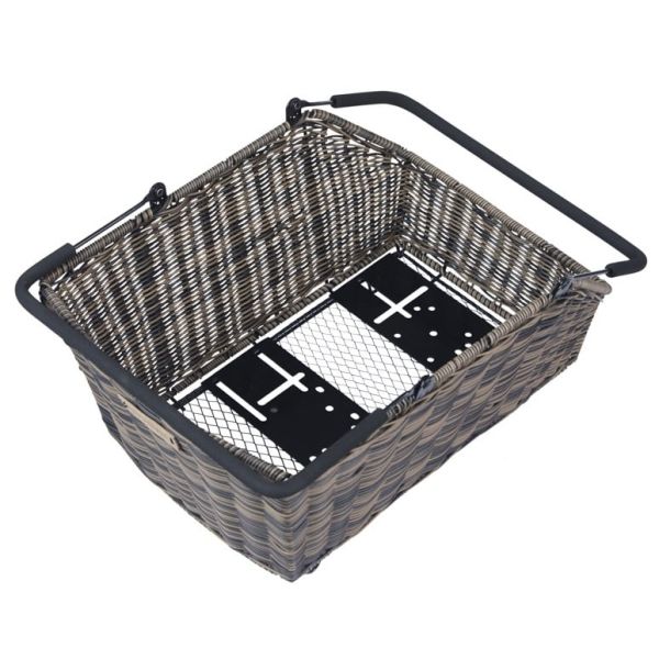 Load image into Gallery viewer, Basil fietsmand cento rattan look multi system 41 x 25 x 12 cm - bruin
