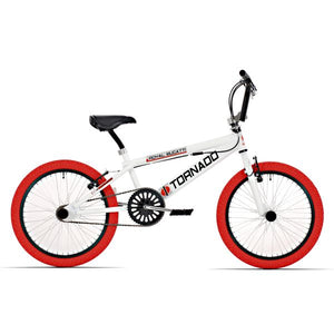 Royal bmx fiets -bugatti tornado freestyle 20 inch - wit met rode banden