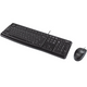 Logitech mk120 desktopset (zwart, eu lay-out (qwerty), rubberdome)