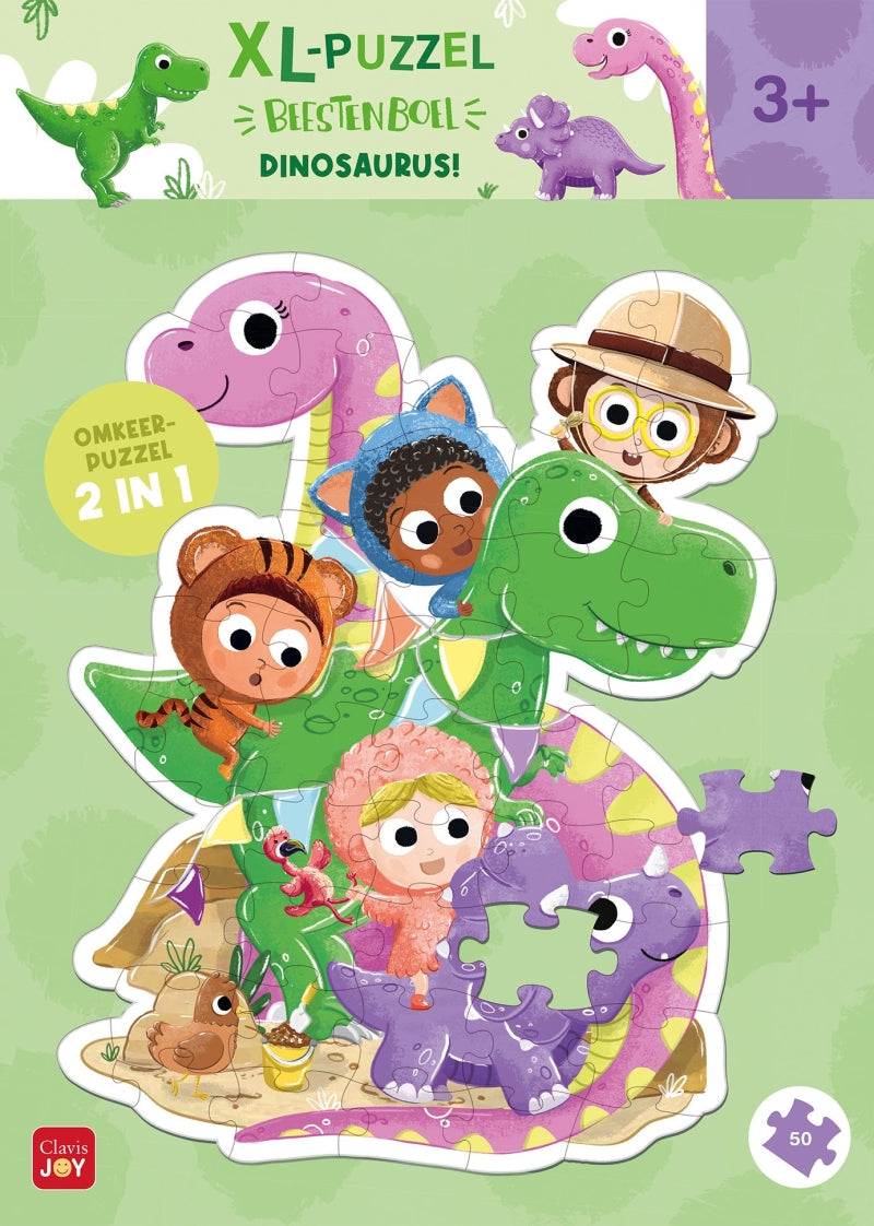 Load image into Gallery viewer, Clavis beestenboel xxl puzzel - dinosaurus!
