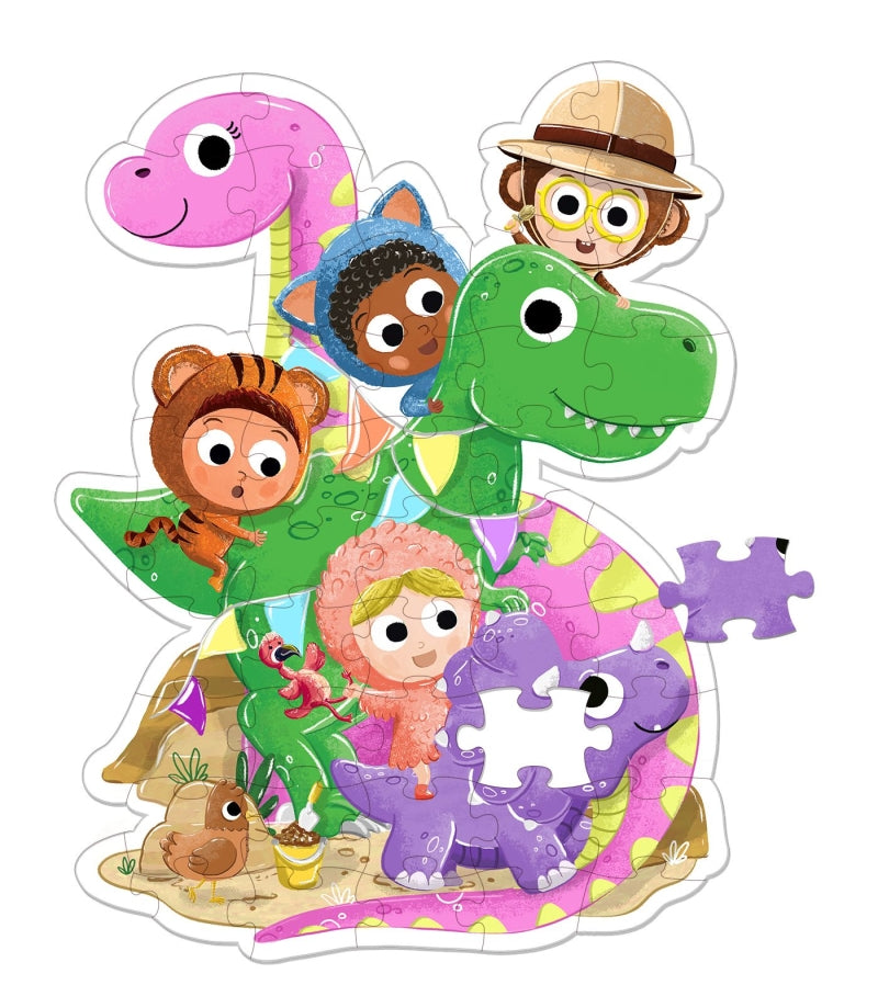 Load image into Gallery viewer, Clavis beestenboel xxl puzzel - dinosaurus!
