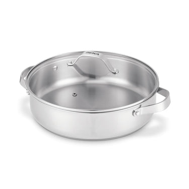Beka cicla sauteerpan met 2 zijgrepen en glazen deksel 28cm rvs
