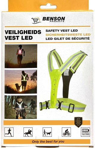 Enzo benson led veiligheidsvest reflecterend met led - 5700333