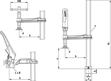 Bessey spanelement lastafels tw28 300 140 | 2-componenten-greep - tw2830142k
