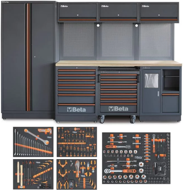 Beta actie 2025 c45pro 2.0 w 268ut werkplaatsinrichting combinatie (houten blad) + 268ut 268-delig assortiment - 045009159