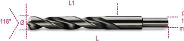 Beta spiraalboren, korte uitvoering, schacht gereduceerd tot 13 mm hss volledig geslepen gebruneerd 412a 14,00 - 004120204