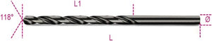 Beta spiraalboren, lange uitvoering hss volledig geslepen gebruneerd 412l 2,00 - 004120232
