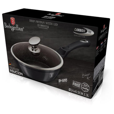 Berlingerhaus hapjespan met deksel 24cm metallic line carbon pro edition inductie