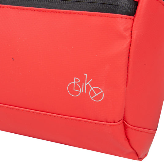Bike carbon waterafstotende stuurtas met schouderhengsel 5l rood