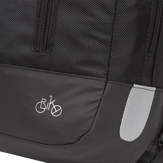 Bike wave fietsrugzak dubbele fietstas nylon 20l zwart