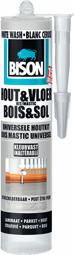 Laden Sie das Bild in Galerie -Viewer, Bison hout vloer white wash koker 300 ml, voor parket, laminaat, planken, kurken, pvc, kleurvast, schuurbaar, elastisch, hoogwaardige afdichtingskit, voor voegen en opvullen
