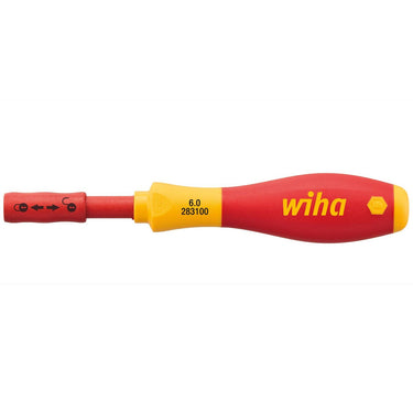 Wiha schroevendraaier met bithouder softfinish electric slimvario (rood geel)