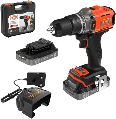 Load image into Gallery viewer, Black+decker bcd383d2xk 18v 2x2.0ah schroefklopboormachine in koffer - bcd383d2xk-qw

