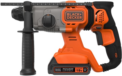 Load image into Gallery viewer, Black+decker bcd900e2k 18v 2x2.5ah 1.2j sds+ boorhamer | 2x 18v 2.5ah accu's + 1a lader | in koffer - bcd900e2k-qw
