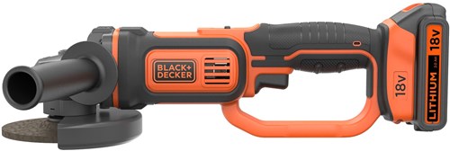 Load image into Gallery viewer, Black+decker bcg720m1 18v 4.0ah haakse slijper | 125mm beschermkap | 1x 18v 4.0ah accu + 1a snellader | softbag | zijhandgreep - bcg720m1-qw
