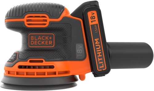 Black+decker bdcros18 18v accu excentrische schuurmachine (zwart oranje, opbergtas, oplader en accu inbegrepen)