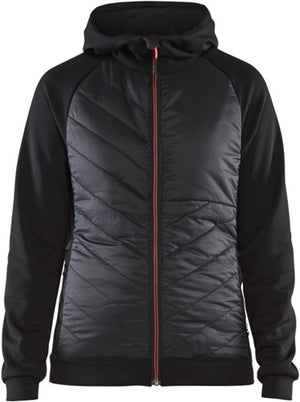 Blåkläder dames hybride sweater 34642526 | zwart rood | maat m - 7330509727119
