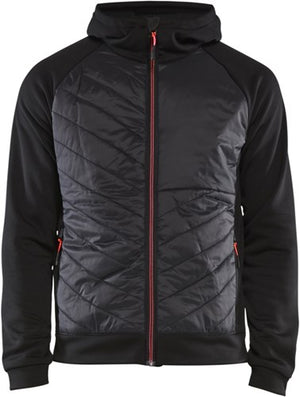 Blåkläder hybride sweater 34632526 | zwart rood | maat l - 7330509713396
