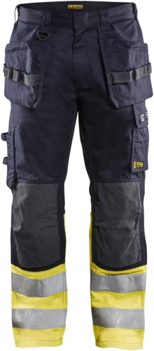 Blåkläder multinorm werkbroek inherent 14891512 | marine high vis geel | maat 56 - 7330509627372