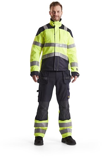 Blåkläder multinorm werkbroek inherent 14891512 | marine high vis geel | maat 58 - 7330509627389