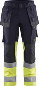 Blåkläder multinorm werkbroek inherent met stretch 14871512 | marine high vis geel | maat 62 - 7330509662250