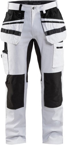 Blåkläder schilders werkbroek met stretch 19101000-1099 | wit zwart | maat c146 - 7330509622377