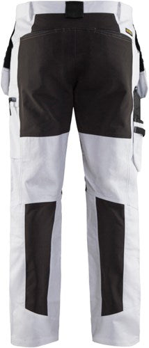 Blåkläder schilders werkbroek met stretch 19101000-1099 | wit zwart | maat c54 - 7330509622483