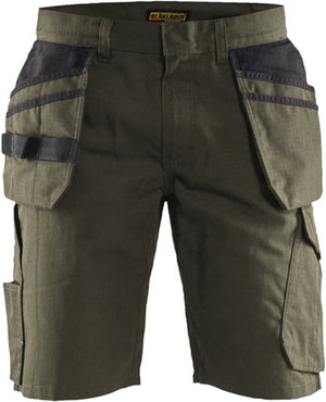 Blåkläder service short met spijkerzakken 14941330 | groen zwart | maat 52 - 7330509688557