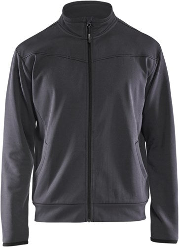 Blåkläder service sweatshirt met rits 33622526 | medium grijs zwart | maat l - 7330509685044