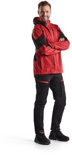 Blåkläder service werkbroek met stretch 14561845 | zwart rood | maat 50 - 7330509651506