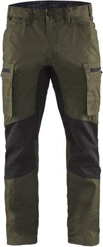 Blåkläder service werkbroek met stretch 14591845 | groen zwart | maat 60 - 7330509646038