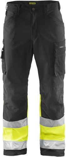 Blåkläder softshell werkbroek high-vis 15622517 | zwart high vis geel | maat 62 - 7330509586266