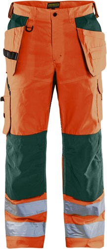 Blåkläder werkbroek high-vis met ventilatie 15651811 | high vis oranje groen | maat 52 - 7330509571637